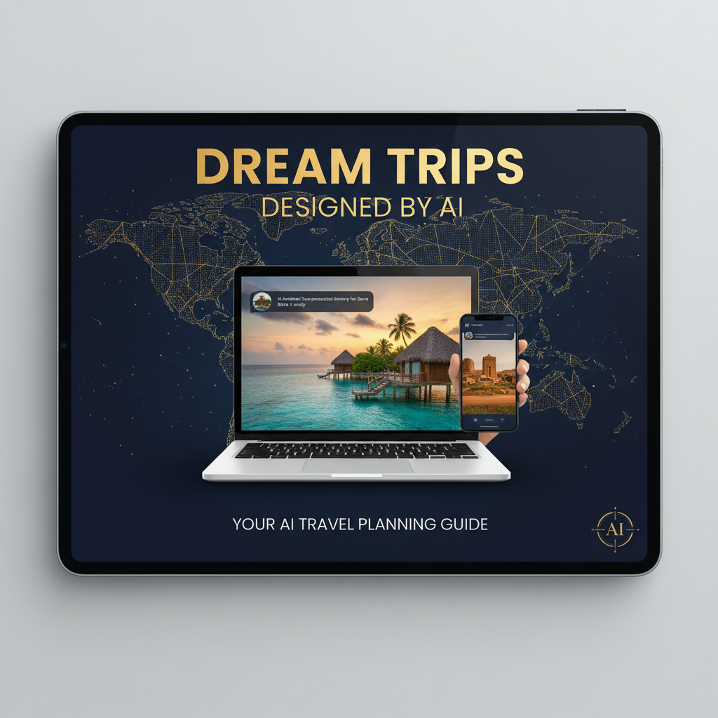 Dream Trips, Designed by AI - AI Travel Prompt Library Cover